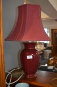 Burgundy Table Lamp with Shade