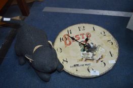 Bisto Wall Clock and a Cat Doorstop