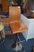 Bentwood & Chrome Gas-Lift Barstool