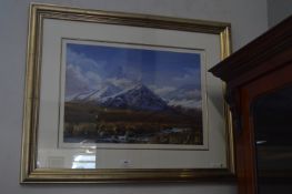 Framed Acrylic Highland Landscape Study by J. E. Ward