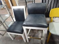 *2 White Chairs with Upholstered Seats and Backs