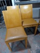 *3 Wood & Ply Chairs with Upholstered Seats