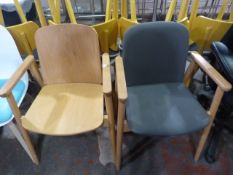*2 Contemporary Wood & Ply Chairs (one upholstered)
