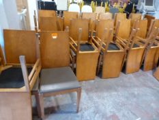 *27 Veneered Chairs with Chocolate Brown Upholstered Seats