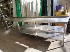 *Large Preparation Table with Shelves ~436x70x97cm