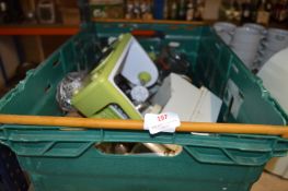 *Box of Kitchen Utensils, Measuring Jugs, etc.