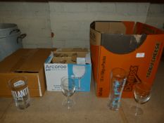 *Three Boxes of Assorted Beer and Wine Glasses