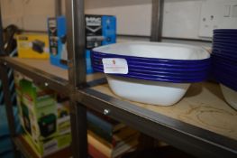 6 Large Blue & White Pie Dishes