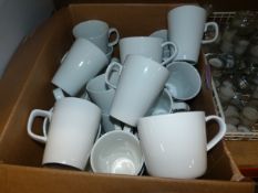 *Box of White Ceramic Mugs