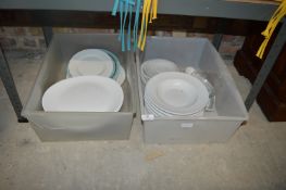 2 Boxes of Assorted White Crockery