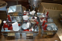 10 Stainless Steel Buckets with Condiments, Smalle