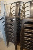 8 Gunmetal Industrial Style Stackable Chairs