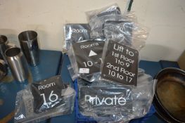 *Quantity of Hotel Room Numbers, Lift Numbers, Doo