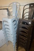 8 Light Grey Industrial Style Stackable Chairs