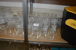 12 Budweiser Half Pint Glasses