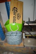 *Corona Board, Green Bucket, Galvanised Bucket, et