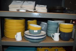 Quantity of Yellow, Blue and White Dinnerware