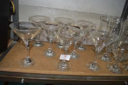 8 Martini Style Cocktail Glasses