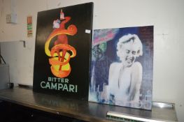 Marilyn Monroe Printed Canvas, and a Bitter Campar