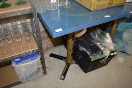 Square Topped Outdoor Pedestal Table (blue)