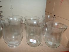 *6 Glass Vases/Candle Holders