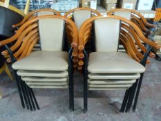 *22 Stackable Café Chairs with Wood & Tubular Meta