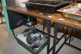 Industrial Style Dark Wood & Black Metal Table