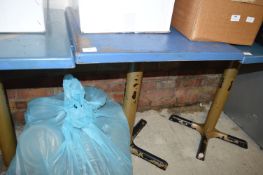 Square Topped Outdoor Pedestal Table (blue)