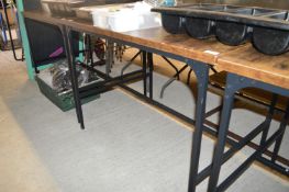 Industrial Style Dark Wood & Black Metal Table