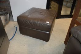 Brown Leather Pouffe