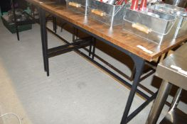 Industrial Style Dark Wood & Black Metal Table