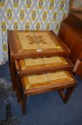 Nest of Three 1970's Tile Topped Tables