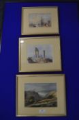 Small Framed Continental Grand Tour Watercolours;