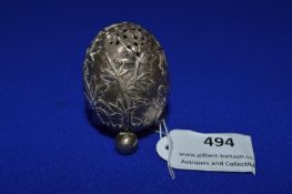 Unmarked Silver Caster with Tribal Scene