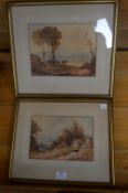 Two Framed Europe Grand Tour Watercolour Alpine Scenes by Louisa & Charlotte Holt circa 1840