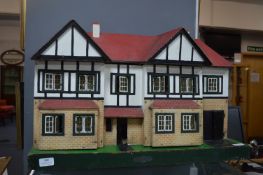 Vintage 1960's Dollhouse by Amersham Toys plus Contents; Furniture, Dolls, etc.