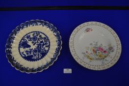 Royal Crown Derby Floral Plate plus Copeland Blue & White Charger