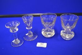 Two Glass Penny Licks and Two Masonic Drinking Gla