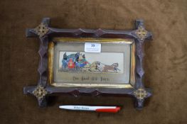 Victorian Stevengraph Framed Silk Picture - The Good Old Days Mail Coach