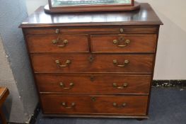 Georgian Mahogany Two over Three Chest with Walnut Panels