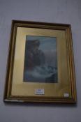 Gilt Framed Oil on Board - Coastal Scene by E.K. Redmore