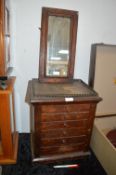 Small Oak Collectors Cabinet plus Mirror