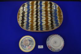 Large Poole Slipper Ware Dish plus Small Dish and Egg Cup