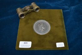 Prince Albert/Great Exhibition, London 1851 Memorial Medallion plus Small Opera Glasses