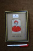 Victorian Stevengraph Framed Silk Picture - Portrait of the Late Fred Archer, Jockey