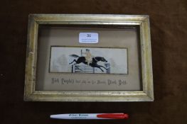 Victorian Stevengraph Framed Silk Picture - Dick Turpin and Black Bess