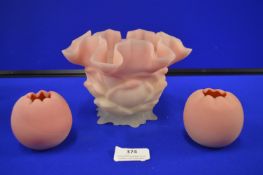 Victorian Pink Glass Vases