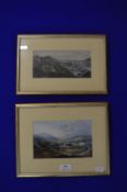 Two Grand Tour Watercolour Valley Views by Charlot
