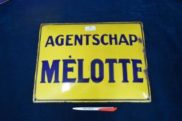 French Convex Enamel Sign - Agentschap Melotte