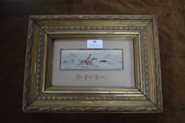 Victorian Stevengraph Framed Silk Picture - The First Point